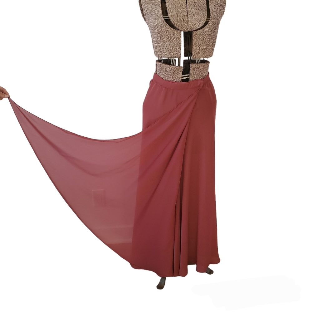 Sheer prune coloured wrap Balletcore maxi skirt